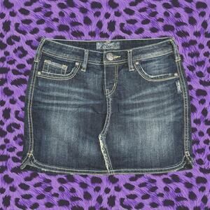 Denim mini skirt skater girl